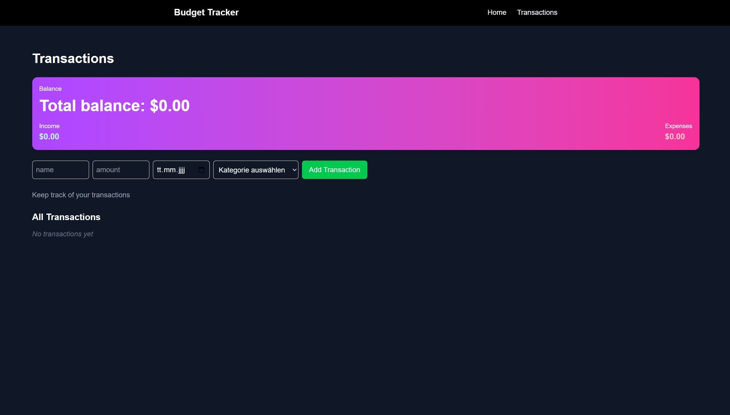 Budget Tracker